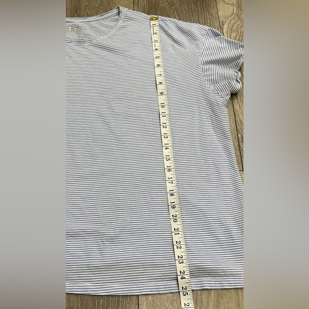 💙 Terra & Sky Women’s Crewneck Tee – Oxford Blue Stripe, Plus Size 1X  💙 - Picture 7 of 12
